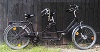 Schwarzes Doppel Damen Tandem, 26'zoll, 47-er Reifenbreite, Rahmenhöhen: vorne 48, hinten 46, Länge der Tandems: 250cm